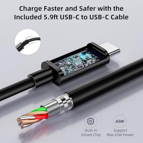 60W USB C Charger for Galaxy S26 Ultra S26+ S25 S24 Foldable Charger Black | for Super Ultra Fast Charging 3-Port for Google Pixel 10a/iPad for iPhone 17 16 15 Pro 6FT USB C Cable Included