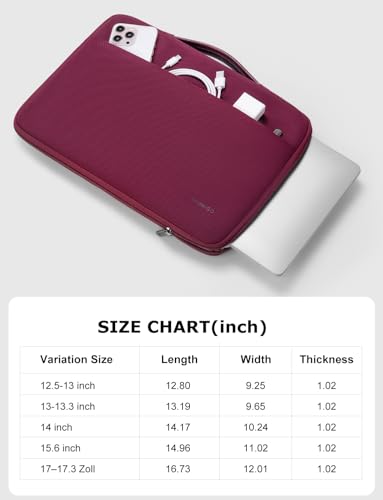 DOMISO Laptop Case Sleeve Protective Cover Compatible with MacBook Air 13 M4 M3 M2,MacBook Pro M2 M1,iPad Air/Pro,13 inch Dell,Lenovo, HP,Asus,Waterproof Computer Cases Bag with Handle,Wine - color: Wine, size: 13" for MacBook Air/Pro