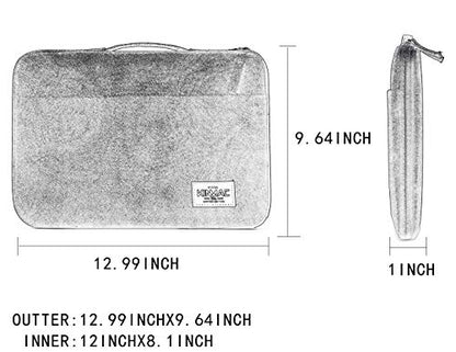 Kinmac 360° Protective Water Resistant Laptop Case Bag Sleeve with Handle for Surface Pro,MacBook Pro 13",MacBook 12",New MacBook Air 13" Retina,iPad pro 12.9",12 inch-13.3 inch Laptop (Black Maple) - color: Black Maple, size: 12 inch-13.3 inch