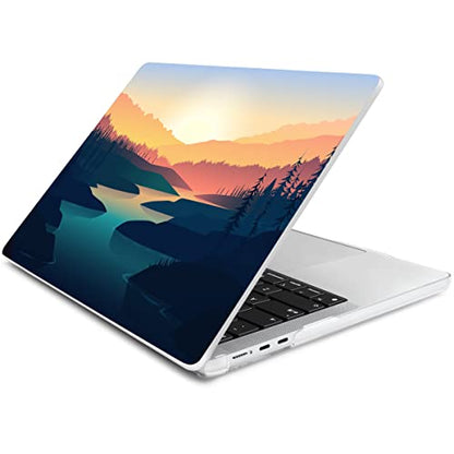 Batianda AstroGrid Case for MacBook Air 13.6" M2-M5 Chip, Dawn River | 4-in-1 Set with Pastel River Valley Design, Lightweight Slim Hard Shell Protection For Students, Travelers and Nature Lovers - color: Dawn
