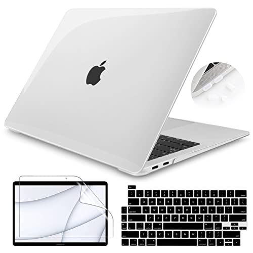Teryeefi for MacBook Pro 13 Inch Case 2022-2016 Release A2338 M1 M2 A2289 A2251 A2159 A1989 A1706 with Touch Bar, Crystal Plastic Hard Shell Cover +Keyboard Cover Skin, Clear - color: Crystal Clear