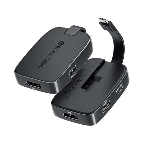 Cable Matters 4K@240Hz USB C to DisplayPort Hub, 100W Charging | DisplayPort 1.4, Foldable, 8K@60Hz HDR, Thunderbolt 4 Compatible, for MacBook/XPS/iPad/iPhone 17/16