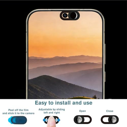 6Pcs 6 Styles Laptop Camera Cover Moon 0.03 Inch Ultra Thin Webcam Privacy Cover for Mini PC Phone Laptop Desktop Tablet Moon Phase Plastic Durable Privacy Protectors for Home Office Use - color: Moon