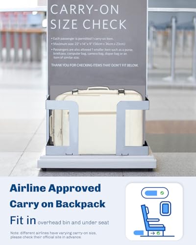 Carry on Backpack 38L Large Travel Backpack for Women Flight Approved Weekender Bag Laptop Backpack Men 15 inches Beige - color: Beige