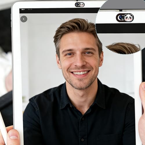 6Pcs 6 Styles Panda Camera Cover Slide Cute Privacy Guard Accessories, Phone Front Camera Blocker 0.04 Inch Ultra Thin for Laptop Desktop Computer Tablet Notebook Mini PC Office Home Use - color: Panda-1