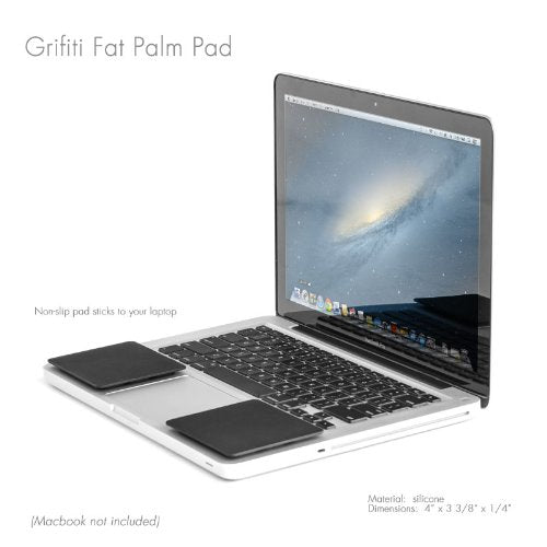 Fat Palm Pads 1/4" Thick Smooth Skin Surface Laptop Wrist Rest Notebook Tacky Silicone Easy Reposition Ergonomic Carpal Tunnel Resting Support (2 Pads 3.1" x 2.8" x 0.24") - size: Fat