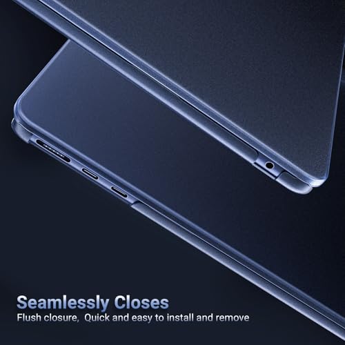 MOSISO Compatible with MacBook Air 13 inch Case M5 2026 M4 M3 M2 2025-2022 A3449 A3240 A3113 A2681, Seamlessly Closes Anti-Crack&Anti-Fingerprints Hard Shell for MacBook Air 13.6 Case, Midnight Clear - color: Midnight Clear