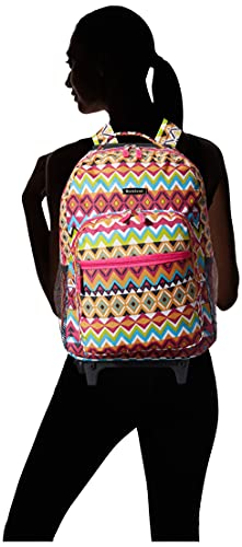 Rockland Double Handle 17" Rolling Backpack, Tribal - color: TRIBAL, size: One Size
