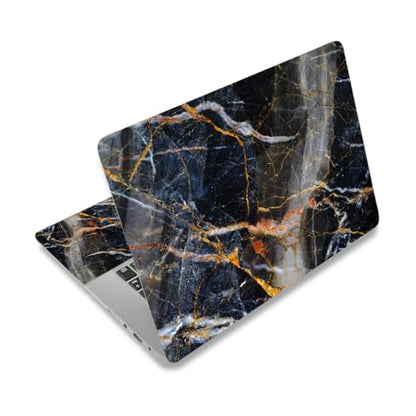 Laptop Decal Sticker Skin Cover, 11.6”12" 13" 13.3" 14" 15" 15.4" 15.6 inch Laptop Netbook Vinyl Skin Sticker Cover Art Notebook PC Waterproof Protector (2 Wrist Pad Included), Black Marble - color: Black Marble