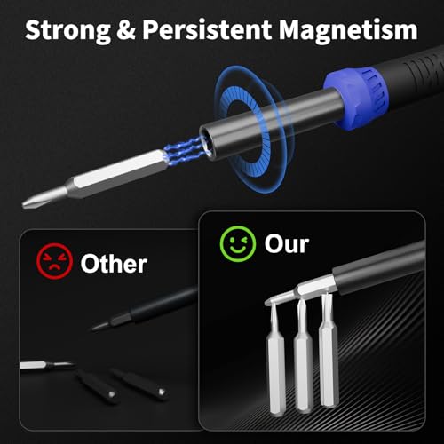 STREBITO Precision Screwdriver Set 64-piece with Torx, Triwing, Gamebit | Magnetic Electronic Repair Tool Kit for Computer, PC, Laptop, Macbook, Tablet, Phone, PS5, XBOX, Switch, Glass, Ring Doorbell - color: Blue