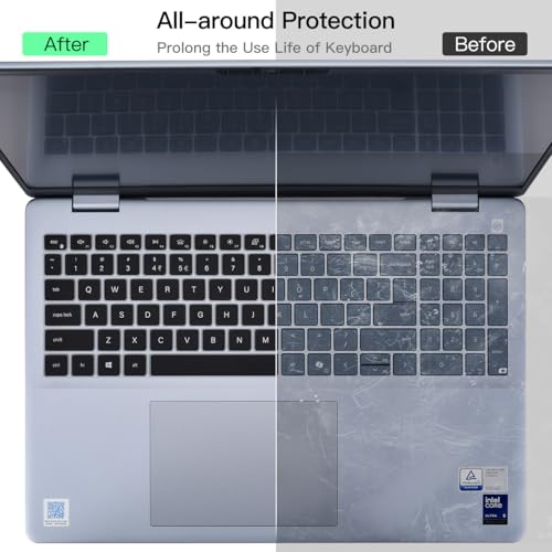 Keyboard Cover for 2025 Dell 16 Plus Laptop DB16250, Dell 16 Plus 2-in-1 Laptops DB16255 DB06250, Dell 16 Laptop DC16250 DC16251, Dell Inspiron 16 5640 5645 Keyboard Skin Protector, Black - color: Black