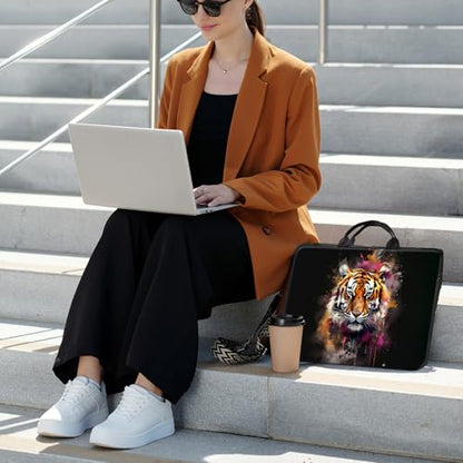 Laptop Bag,14 15 15.6 inch Laptop Case Sleeve,Computer Sleeve with Handle for Women Men,Carrying Case for MacBook,Dell,Lenovo,Notebook Computer,Cute Tiger - color: Cute Tiger
