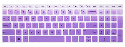 Keyboard Skin Compatible for 15.6" HP Pavilion X360 15-br075nr, HP Envy x360 15m-bp 15m-bq, HP Spectre x360 15-ch,HP Pavilion 15-cb 15-cc 15-cd 15-bw 15-bs & 17.3" HP 17M-ae 17-bs Series -Purple Ombre - color: Purple Ombre