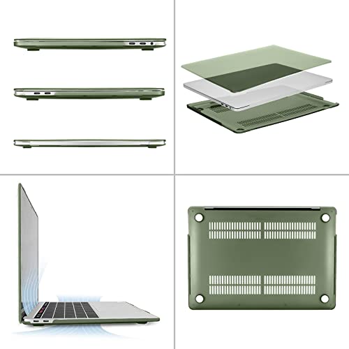 MOSISO Compatible with MacBook Pro 13 inch Case M2 M1, Army Green | Plastic Hard Shell Case Cover 2026-2016A2338 A2251 A2289 A2159 A1989 A1708 A1706 with/without Touch Bar - color: Army Green