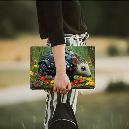 Laptop Skin Sticker Decal, Universal Protective Cover Fit 12 13 14 15.6 Inch Notebook, Reusable Water-Resistant Vinyl Decal w/ 2 Wrist Pads for Business Travel Office, Mouse Flower Forest - color: Mouse Flower Forest