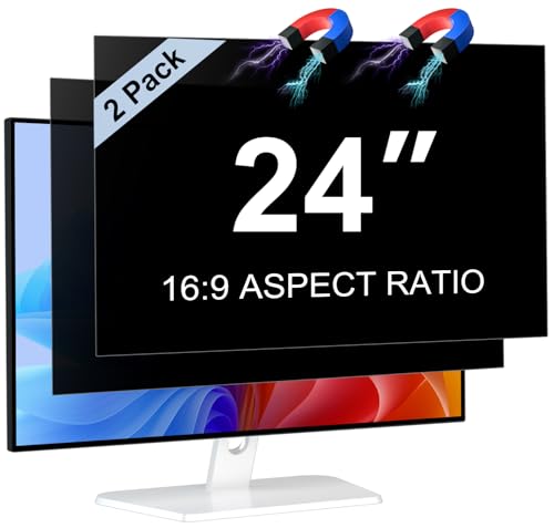 2-Pack 24 Inch Computer Privacy Screen Filter | Anti-Spy/Glare Protector Film for Widescreen Monitor with 16:9 Aspect Ratio - size: Computer Monitor 24Inch-2Pack