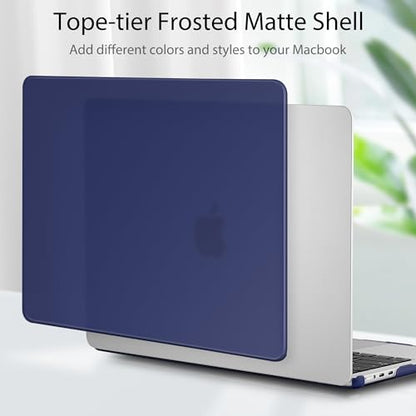 Case for MacBook Air 15 Inch 2026-2023 Release M5 A3448 M4 A3241 M3 A3114 M2 A2941, Hard Shell with Screen Protector & Keyboard Cover, Compatible with Touch ID, Matte Navy Blue - color: Matte Navy Blue