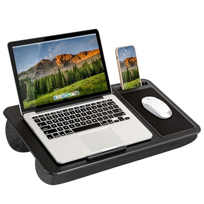 LAPGEAR Home Office Lap Desk – Black Carbon, Fits 15.6” Laptops - color: Black Carbon, size: Home Office W/Device Ledge