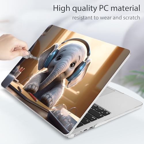 Tuiklol for MacBook Air 13 inch Case M5 2026 M4 2025 M3 2024 M2 2022 Release Model A3449 A3240 A3113 A2681,Plastic Hard Shell Cover for MacBook Air 13.6 with Touch ID, Elephant - color: Elephant