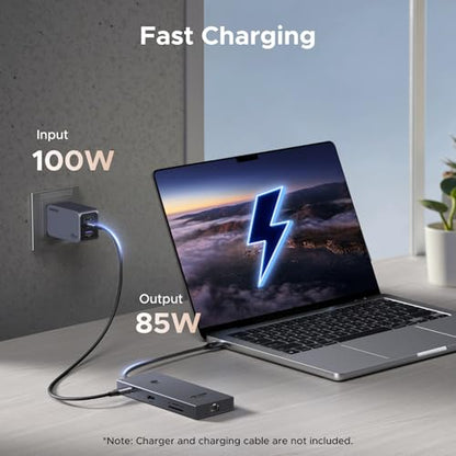 UGREEN Revodok Pro 9 in 1 USB C Hub Gigabit Ethernet Adapter 4K@60Hz HDMI, 100W PD Charging, USB A Data Ports, SD/TF Card Reader Compatible with MacBook Neo/Air/Pro M1, M2, M3,M4, M5,Steam Deck
