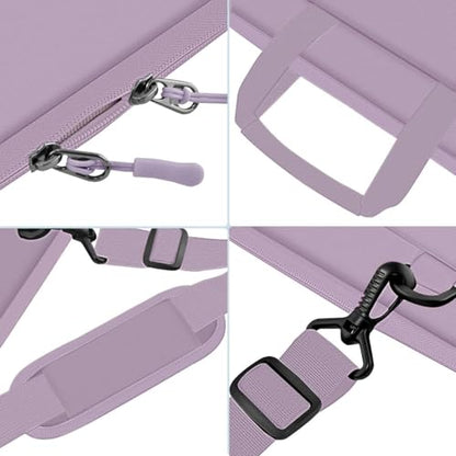 Laptop Case 15.6 inch Shoulder Bag, Durable Shockproof Protective Computer Carrying Briefcase with Multi-Pockets and Strap Compatible with Most 15.6 inch Notebooks,Light purple - color: Light Purple, size: 15.6"