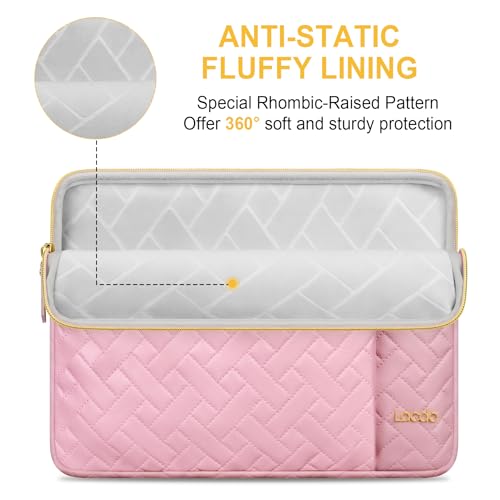 Lacdo Laptop Sleeve Case for 14 inch New MacBook Pro M5 Pro/Max A3426 A3427 (2026), M5/M4/M3/M2/M1 A3434 A3112 A3401 A3185 A2918 2025-2021, 13.8 inch Microsoft Surface Laptop 7th Computer Bag, Pink - color: Pink, size: New MacBook Pro 14 Inch