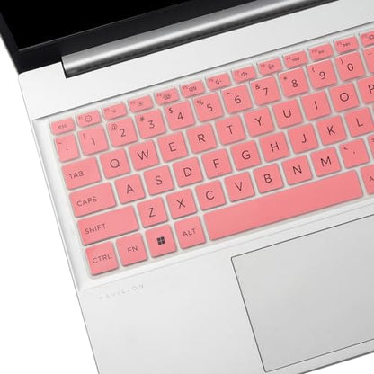 Keyboard Cover for 2025 2024 New HP 15.6 Laptop 15-fc 15-fd Series, HP New 250 255 G10 Laptop 15z-fc000 15-fd0083wm 15-fc0093dx 15-fc0072ns 15-fc0081nr fc0013od fc0025la 15-fd0025st fd0075tg - color: Pink