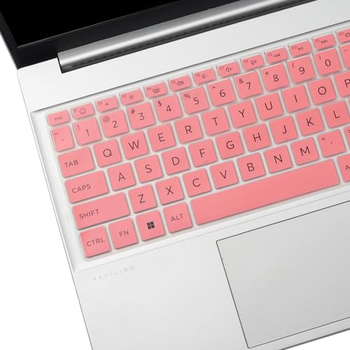 Keyboard Cover for 2025 2024 New HP 15.6 Laptop 15-fc 15-fd Series, HP New 250 255 G10 Laptop 15z-fc000 15-fd0083wm 15-fc0093dx 15-fc0072ns 15-fc0081nr fc0013od fc0025la 15-fd0025st fd0075tg - color: Pink