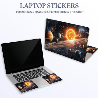 Universal Laptop Skin Sticker Decal,15.6 Inch Laptop Vinyl Cover for 13" 14" 15.6" Laptop,Scratch-Resistant Waterproof Protector Wrap,Reusable with Wrist Pads,Solar System Planets - color: Solar System Planets