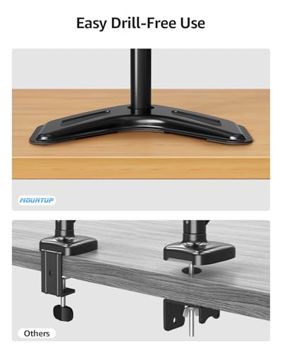 MOUNTUP Single Monitor Stands, Freestanding VESA Monitor Desk Mount fits 13'' to 32'' Computer Screen with Height Adjustable, Swivel, Tilt, Rotation, 17.6 lbs Load, For Home Office, VESA 75x75/100x100 - size: Single, style: Freestanding