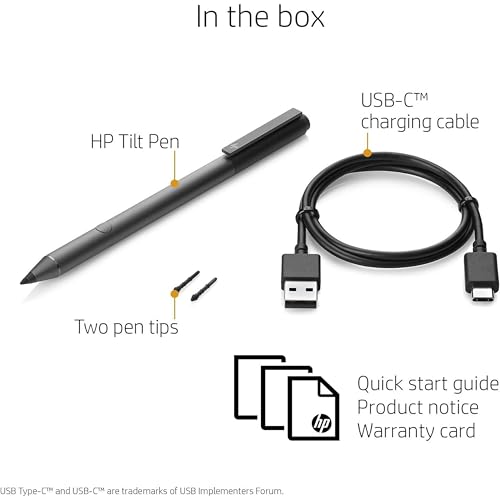 MPP 2.0 Tilt Pen 2MY21AA 929863-001 SPEN-HP-03 Active Stylus - 4096 Pressure Sensitivity, Tilt Function, USB-C Rechargeable for HP Spectre x360, Envy x360, Pavilion x360, Omnibook 2-in-1 Laptops - style: MPP 2.0