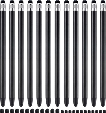 12Pcs Black Stylus Pen for Touchscreen, 2-in-1 Stylus Pen for iPad | High Precision & Sensitivity, Aluminum Body, Suitable for iPad iPhone Android Smartphone Tablet Switch and All Touch Screens - color: 12 Black