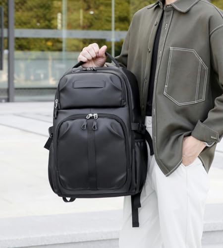 Casual laptop backpack, travel laptop backpack, water-resistant, suitable for work, travel, commuting, Daily. (Black) - color: Black