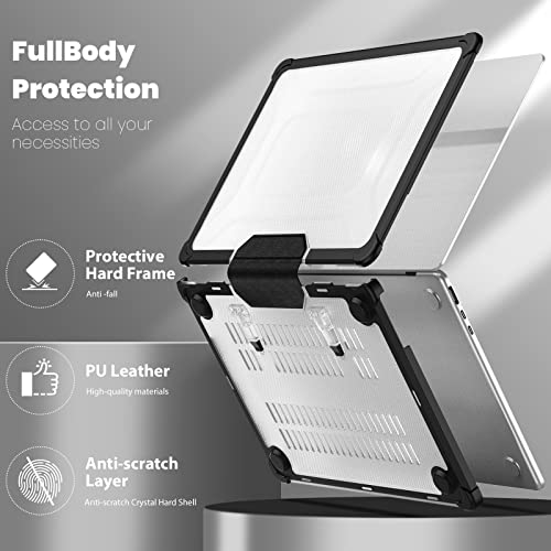 MEEgoodo Case for MacBook Air 15 inch 2026 2025 2024 2023, Case Fit Model (A3448/A3241/A3114/A2941) with M5/M4/M3/M2 Chip, Laptop Hard Shell with Heavy Duty Rugged Shockproof, Black XK - color: Black XK