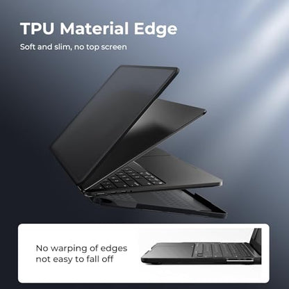 BlueSwan Anti-Cracking Case for MacBook Pro 16 inch M5-M1 Pro/Max 2026-2021 | Anti-Scratch Protective Hard Case, Soft TPU Bumper, Drop Protection, Sturdy and Durable, Business & Travel, Frosted Black - color: Frosted Black, size: Pro 16-inch (2026-2021)