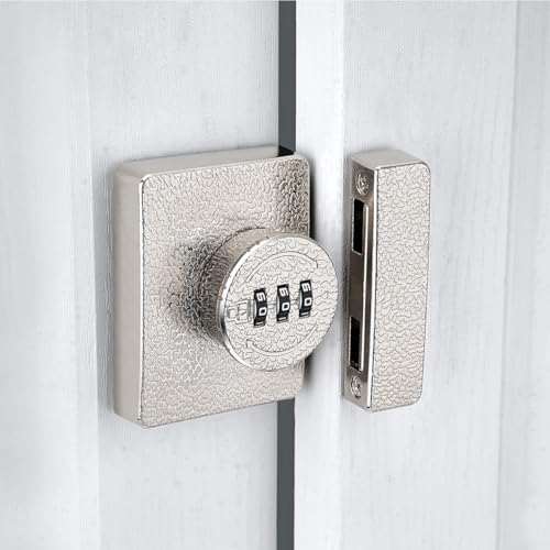 Silvery Cabinet Lock,Anti Pry Mechanical Password Lock | 3 Digit Password Keyless,Protect Privacy,for Drawer,Cabinets,Locker, Closet,Windows,Sliding Door,Bedroom - color: Silvery_180 Degree