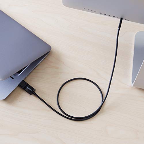 Amazon Basics Bi-Directional USB-C to DisplayPort Cable, 4K@60Hz, Compatible with MacBook Pro/Air and Thunderbolt 3, 3 ft, Black - size: 3 ft