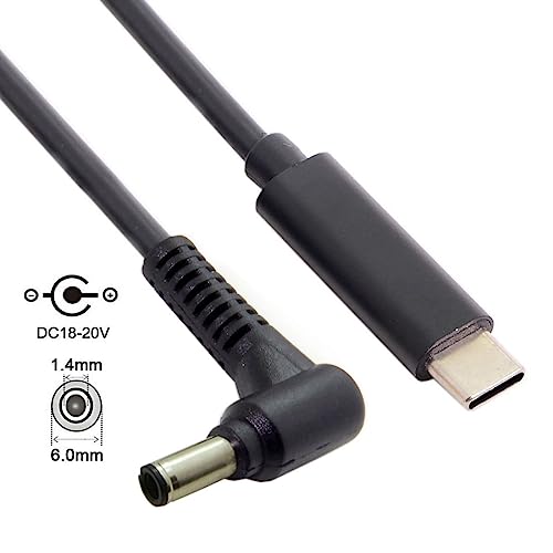 chenyang USB C to DC 6.0x1.4mm Power PD 65W Charge Cable for Laptop Notebook - color: Black 65W 6.0x1.4MM