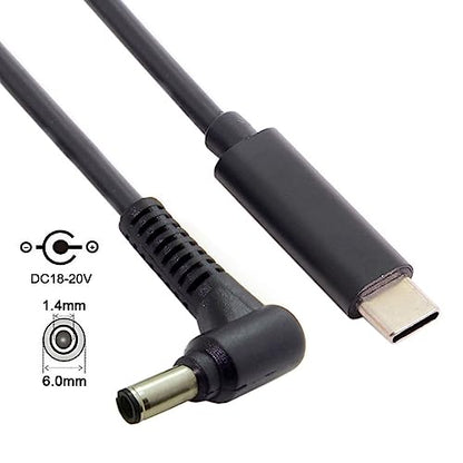 chenyang USB C to DC 6.0x1.4mm Power PD 65W Charge Cable for Laptop Notebook - color: Black 65W 6.0x1.4MM