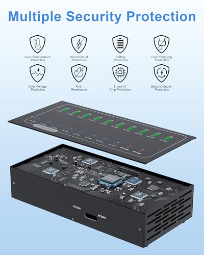 770W USB Charging Station, 20 Port Fast Charging Station for Multiple Devices, PD-140W USB C Charger Block, Smart Power Delivery & Multi Protection for Laptop MacBook iPhone, iPad, Tablet, and More