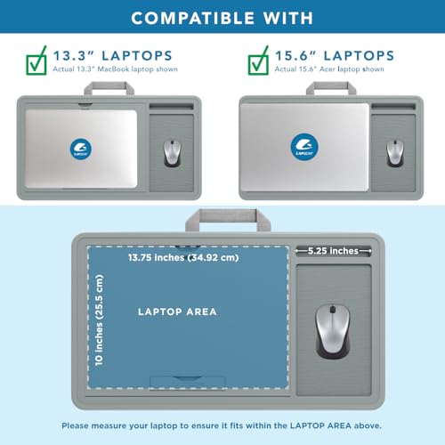LAPGEAR Ergonomic Pro Lap Desk - Gray, Fits 15.6" Laptops - color: Gray, size: Ergonomic Pro 2.0