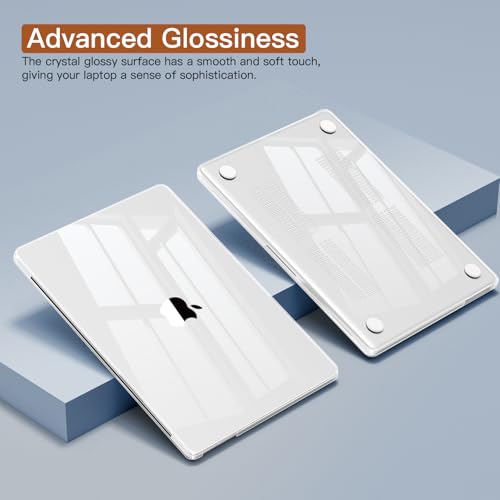 CISSOOK for MacBook Air 13.6 inch Case Clear M2 M3 M4 Model A2681 A3113 A3240, Transparent Hard Shell Case Protective Cover with Keyboard Cover for MacBook Air 13 inch 2022 2024 2025 - Clear | A3449 A3240 A3113 A2681, 5in1 Set Hard Shell Case Keyboard Cov