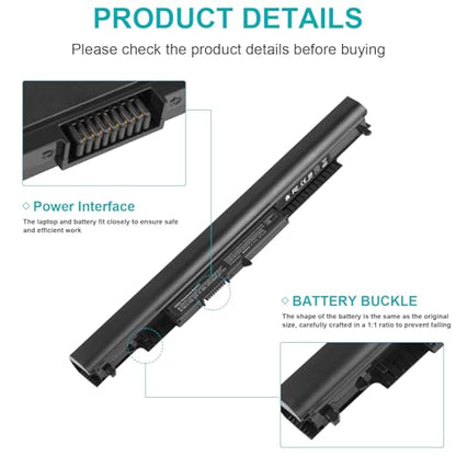 807956-001 Laptop Battery for HP Spare 807957-001 807612-421 807611-421 807611-131 HS04 HS03 HSTNN-LB6U 15-AY039WM 15-AY041WM 15-AY009DX 15-AY052NR TPN-I119 TPN-I120 TPN-I124 240 245 246 250 256 G4/G5 - size: 10.79*0.9*0.82inch