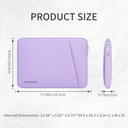 RAINYEAR Laptop Sleeve Case with Front Pocket, 13.3 Inch Protective Portable Case Briefcase Laptop Carrying Bag Cover Compatible with 13.3-14 Inch Laptop PC, 14 Inch MacBook Pro M5 M4 M3 M2 M1, Purple - color: Purple, size: 13.3-14 inch
