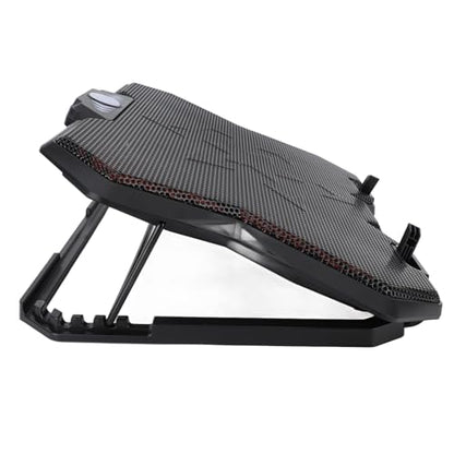 SUNGOOYUE Laptop Cooling Pad, 6 Height RGB Silent 6 Fan Metal Mesh Gaming Notebook Cooler with Folding Baffle, for Under 19in Laptops