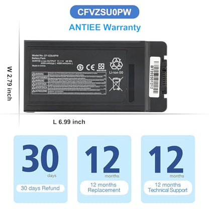 CF-VZSU0PW CF-VZSU0PR Laptop Battery for Panasonic TOUGHBOOK CF54 CF-54 Mk1 | 54 Gloved Multi Touch, 54 Prime CF-VZSUOPW CF-VZSU0GW CF-VZSU0KR 46Wh 4200mAh - size: 5.5*2.8*0.7inch CF-54
