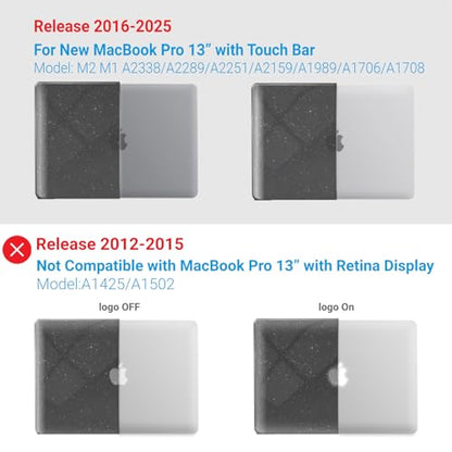 IBENZER Compatible with MacBook Pro 13 Inch Case M2 M1 2026 2025 2024 2023 2022 A2338 A2289 A2251 A2159 A1989 A1706 A1708, Hard Shell Case & Keyboard Cover for Mac Pro 13, Star Black,T13S-BK+1 - color: Star Black