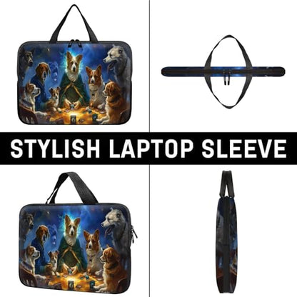 14" 15" Laptop Handle Bag Computer Bag,14.2" 15.4 inch Pouch Holder Notebook Sleeve Cover Compatible for Dell,Lenovo,Toshiba HP, Asus Notebook Messenger Briefcase-Dog Cards - color: Dog Cards