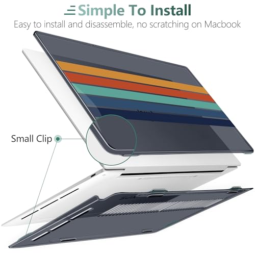 Batianda Retro Stripes Case for Dell XPS 13 Laptop 2024 2025 | Fits Model 9340/9345/9350 13.4" Display, Lightweight Slim Hard Shell Protection for Men, Women, and Students - color: Stripe