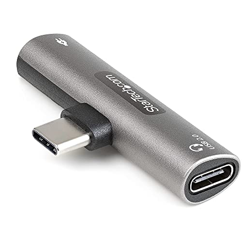 StarTech USB-C Audio & Charge Adapter, Phone (CDP2CAPDM) | USB-C Audio Adapter with USB-C Audio Headphone/Headset Port and 60W USB-C Power Delivery Pass-through Charger - style: USB C Audio + 60W Charge